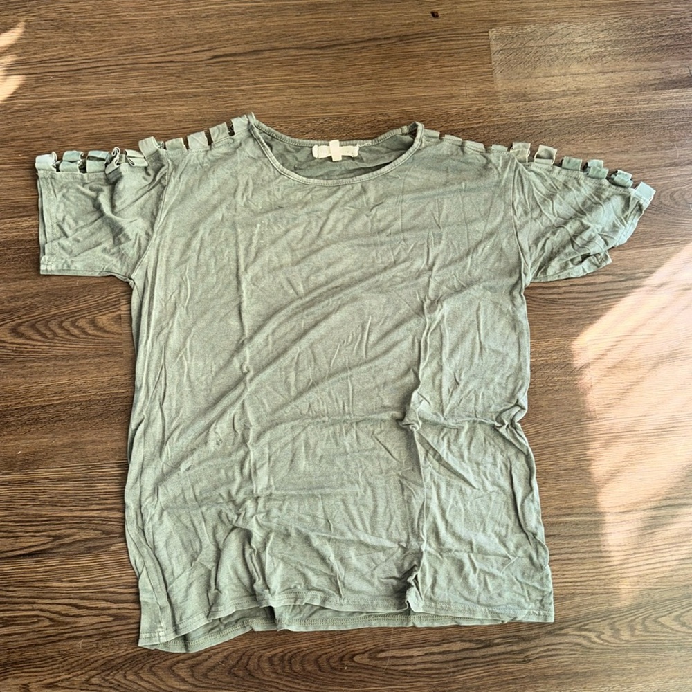 Gilded Intent top with cutout sleeves
